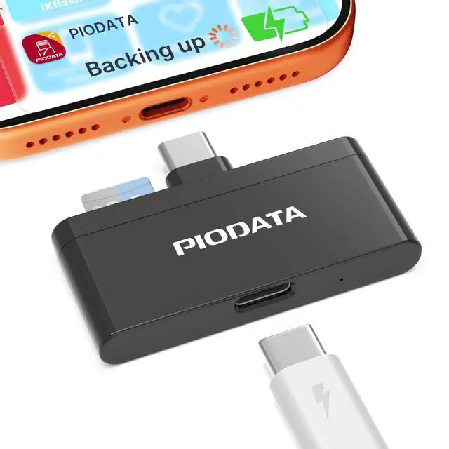 Main image of Micro SD Card Reader for iPhone 17/16/15, iPad, Android, Mac, PC, Laptop, USB C Memory Card Reader Adapter, Auto Photo Backup While Charging, Apple MFi Photo Stick iXflash Q w/Free App Black