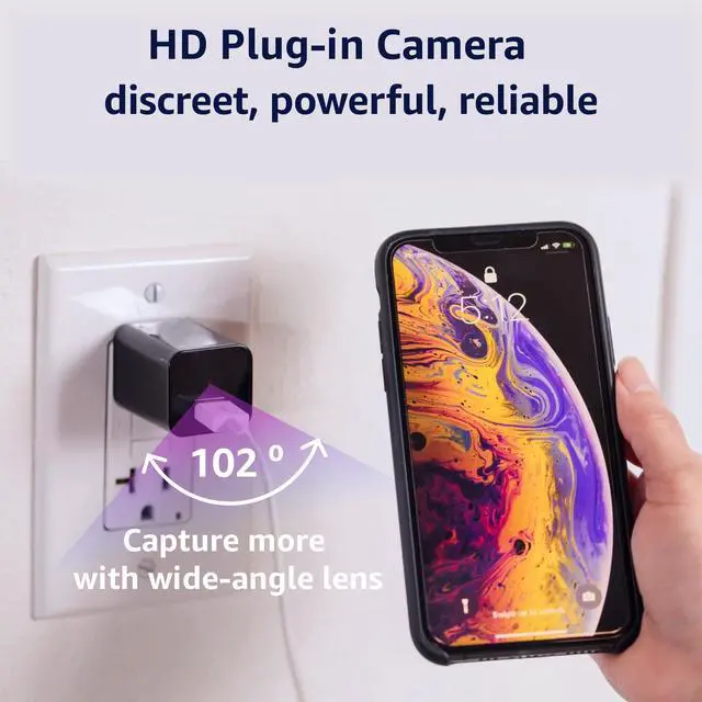 Alt view image 2 of 5 - Hidden Spy Camera 1080p Plug-in Mini Cam, No Wi-Fi, MicroSD Recording, Motion Detect, Loop Storage, Wide-Angle Lens Discreet Indoor Nanny Cam for Home & Office