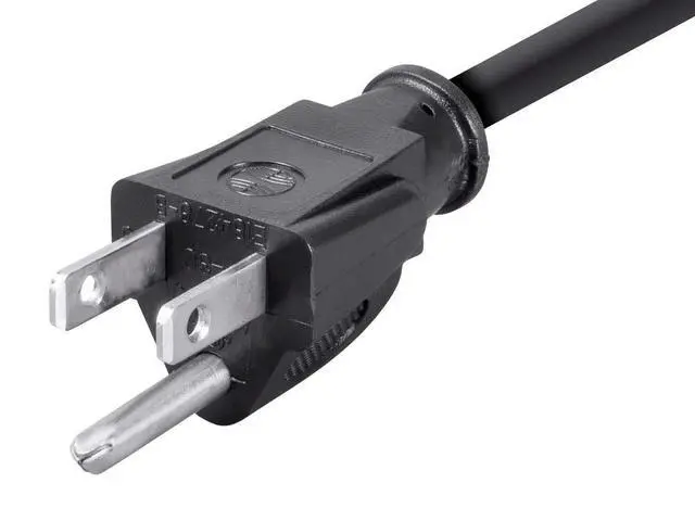 Alt view image 4 of 6 - Right Angle Power Cord - NEMA 5-15P to Right Angle IEC 60320 C13, 15 Amp, 1875 Watt, 125 Volt, 14AWG, 2 Feet, Black