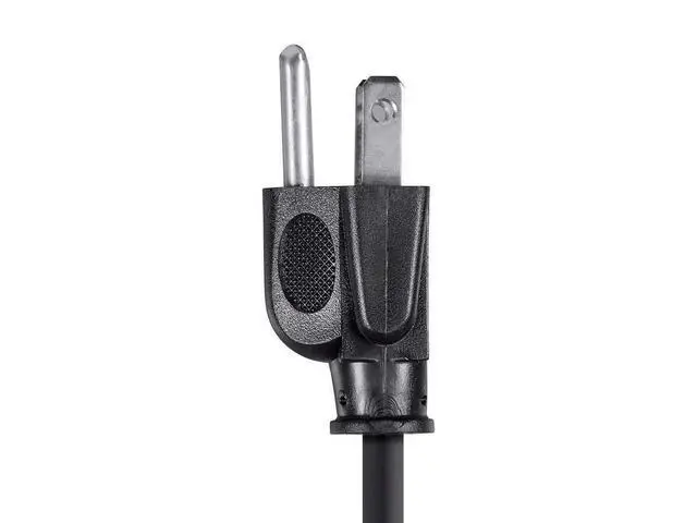 Alt view image 5 of 6 - Right Angle Power Cord - NEMA 5-15P to Right Angle IEC 60320 C13, 15 Amp, 1875 Watt, 125 Volt, 14AWG, 2 Feet, Black