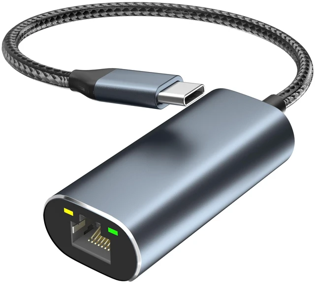 Main image of USB C to Ethernet Adapter 2.5 Gigabit, Ethernet to USB C Adapter, 2.5Gbps Network Connector for Dell/HP/Mac Laptop, USB Network Connector, Type-C to RJ45 LAN, RJ45 Cable Converter