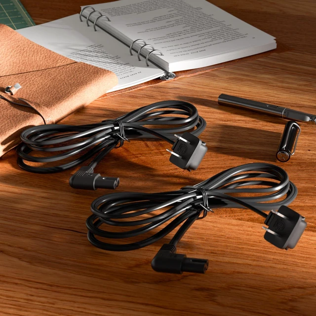 Alt view image 7 of 7 - 2-Pack AC Power Cord 8 FT, IEC C7 Figure 8, 2 Prong Replacement TV Cable Right Angle, Compatible with Samsung LG TCL Sony Apple Sharp Insignia Toshiba TV PS5/PS4/PS3 Xbox Series S/Series X/Xbox One