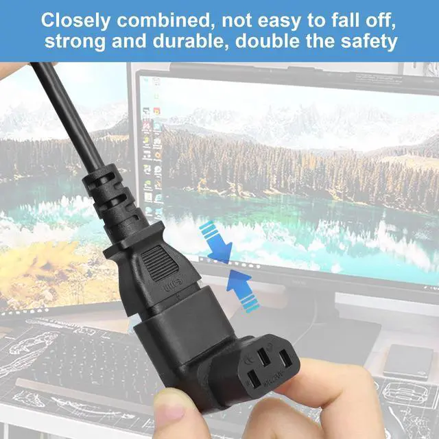 Alt view image 3 of 7 - IEC 320 Male C14 to 90 Degree Down Right Angled C13 Power Extension Adapter, 2PCS