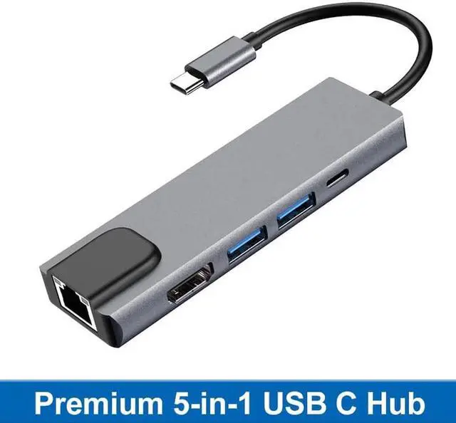 Alt view image 2 of 4 - Aomoproing 5-in-1 Type-C Docking Station, HDMI + Network Card + USB Expansion Hub, USB Splitter Line Extender Dock for Laptops, Tablets, Phones