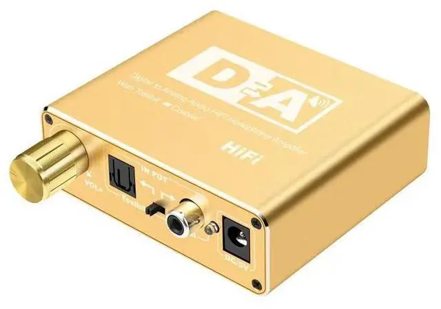 Main image of Aomoproing Digital Rotary Fiber Coaxial to 5.1 Audio Decoder, Coaxial Transfer Converter with 3.5mm Headphone & Ribbon Adjustment (golden)