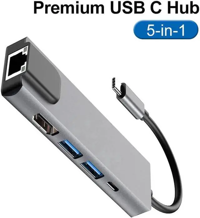 Alt view image 3 of 4 - Aomoproing 5-in-1 Type-C Docking Station, HDMI + Network Card + USB Expansion Hub, USB Splitter Line Extender Dock for Laptops, Tablets, Phones