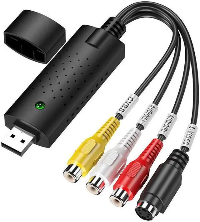 Main image of 2PC USB2.0 Video Audio VHS VCR Capture Card, Video to DVD Converter Adapter for Preserving Old VHS Tapes, Analog Video to Digital