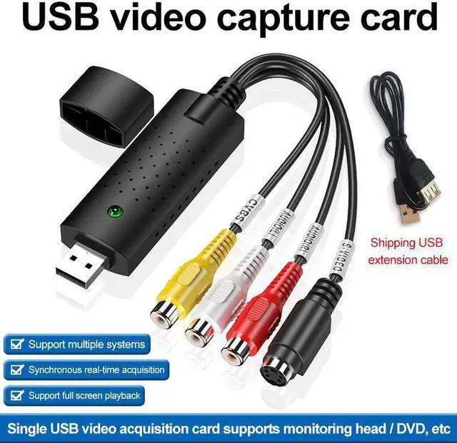 Alt view image 3 of 4 - 2PC USB2.0 Video Audio VHS VCR Capture Card, Video to DVD Converter Adapter for Preserving Old VHS Tapes, Analog Video to Digital