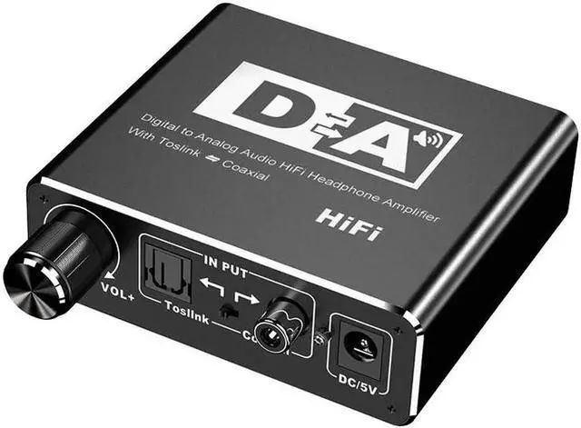 Alt view image 2 of 6 - Aomoproing Digital Rotary Fiber Coaxial to 5.1 Audio Decoder, Coaxial Transfer Converter with 3.5mm Headphone & Ribbon Adjustment