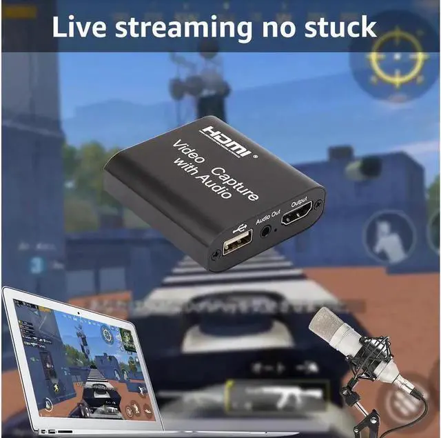 Alt view image 7 of 7 - Aomoproing HDMI to USB 2.0 Video Audio Capture Card, 1080p Recording with Loop Out for Gaming Streaming/Teaching/Video Conference/Live Broadcasting