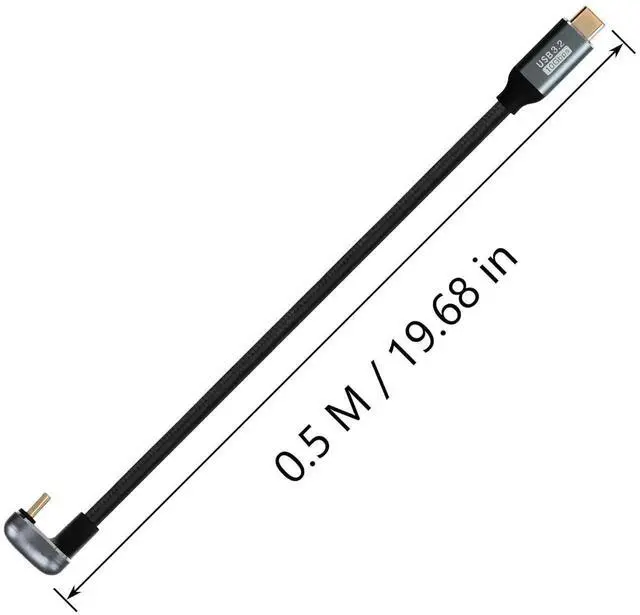 Alt view image 3 of 3 - Aomoproing USB-C to C Cable 100W, Opposite U Shape Fast Charging Cable, Nylon Braided, 0.5M/1.6FT for Phones, Laptops & USB-C Devices