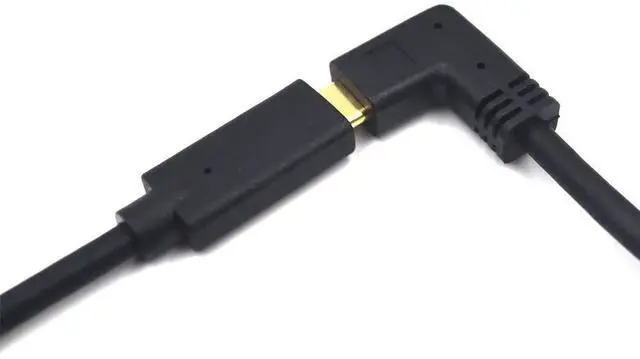 Alt view image 3 of 7 - Aomoproing 2ft USB 3.1 Type C Extension Cable, 10Gbps 3A Left & Right Angled USB-C Male to Female Extender, 4K@60hz AV Monitor Cord with Gold-Plated Plugs