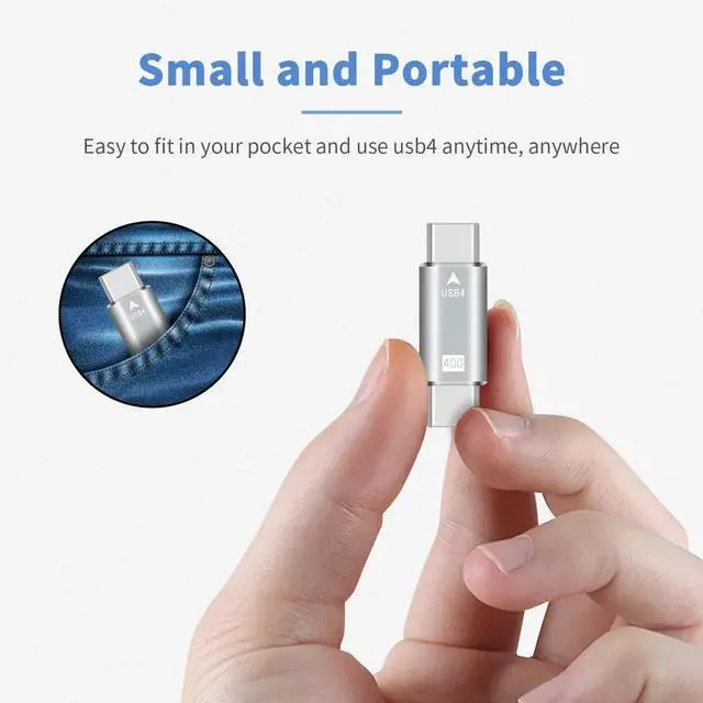 Alt view image 3 of 5 - Aomoproing USB C Male to Male Coupler (2 Pack), 40Gbps 100W PD 8K@60Hz for MacBook Air, Thunderbolt 2/3, Phones