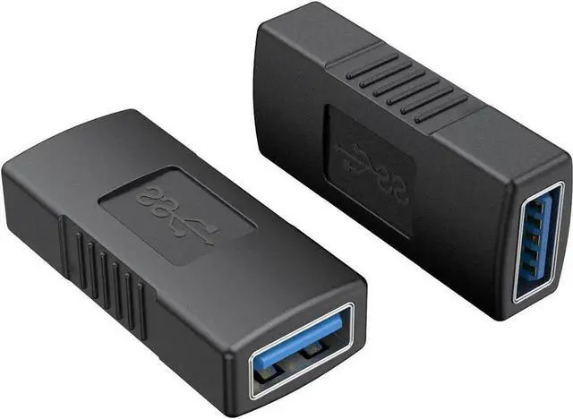 Main image of Aomoproing USB 3.0 Coupler 2 Pack, USB 3.0 Type A Female to Female Extension Adapter, Black USB to USB Adapter