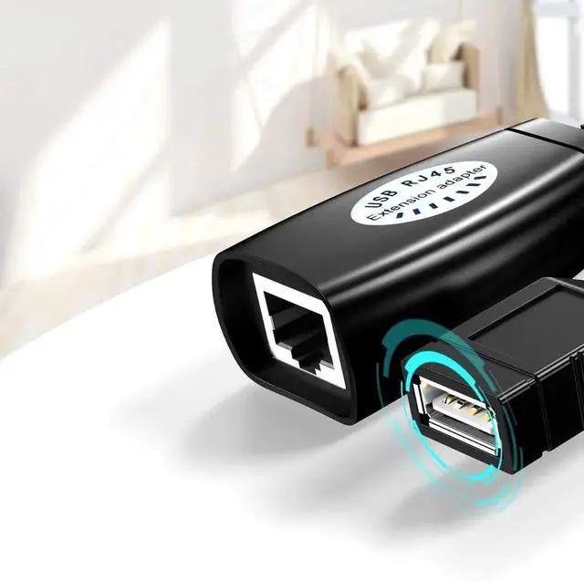 Alt view image 3 of 3 - Aomoproing USB Over Cat6 RJ45 Extender, Over Cat5/Cat5e/Cat6/Cat7/Cat8 Cable Extension Connector Adapter - 2 Pairs