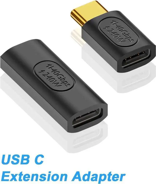 Alt view image 2 of 7 - Aomoproing USB C Extender Adapter Set, 240W 40Gbps USB C Male to Female & Female to Female Extension Adapter, Compatible with iPhone, Laptop, Thunderbolt 4, Monitor & Docking Station