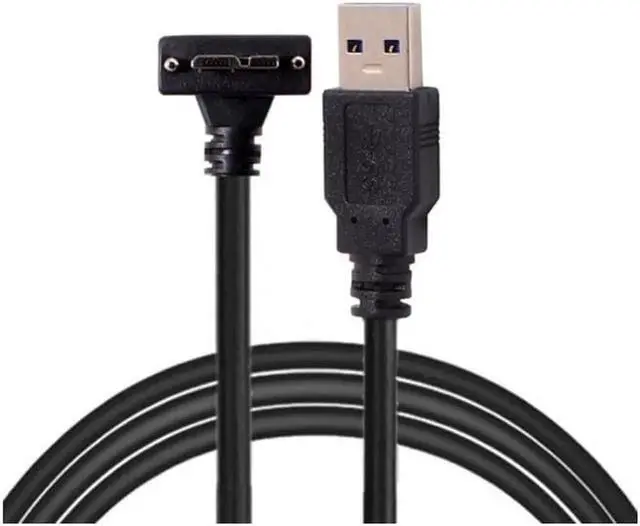 Alt view image 2 of 2 - Aomoproing 3.0M USB 3.0 Data Cable, 90 Degree Up Angled Micro USB Screw Mount for Industrial Camera (U3-044-UP-3.0M)