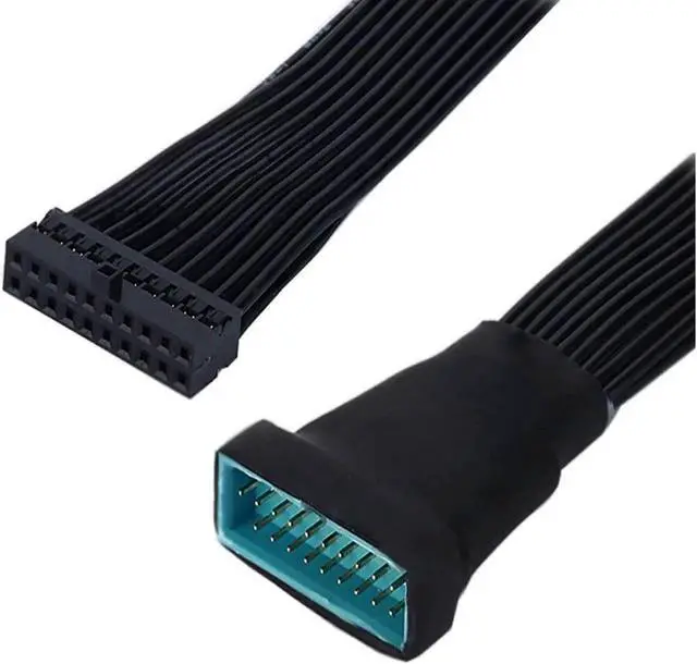 Alt view image 4 of 5 - Aomoproing USB 3.0 Header Extension Cable, Low Profile 19/20 Pin Internal USB 3.0 Header Extender, USB 3 Motherboard Adapter, 5.9 Inch