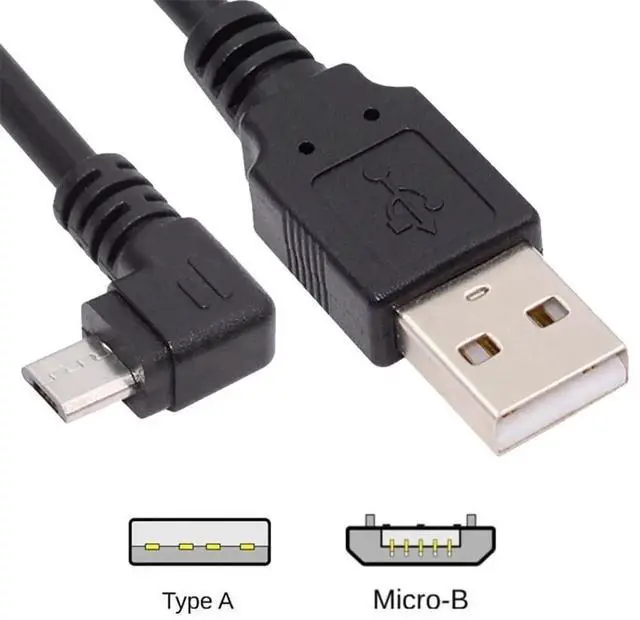 Alt view image 4 of 7 - Aomoproing 2-Pack Left & Right 90 Degree Angled Micro USB 2.0 Cable, 5Pin Micro USB to USB 2.0 Type-A Data Sync & Charging Cord 100cm, 480Mbps for Phone, Tablet, Camera, Computer