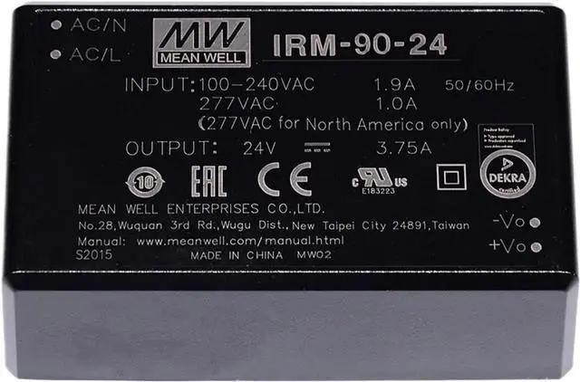 Alt view image 3 of 3 - IRM-90-24 Encapsulated Power Module, 110V/220V AC to 24V DC 3.75A 90W PCB-Mount Switching Power Supply Module