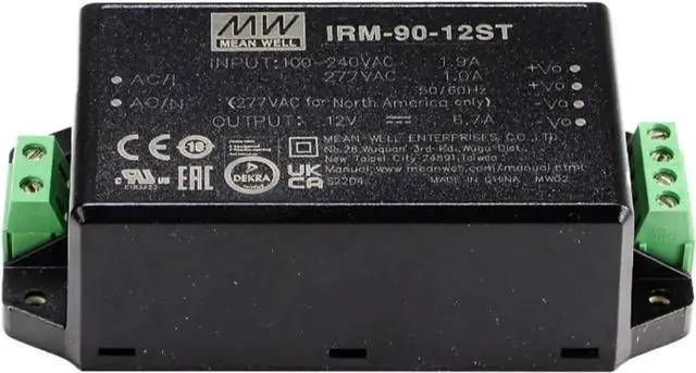 Alt view image 3 of 10 - IRM-90 Series 15V 90W Open Frame AC-DC Power Supply, PCB-Mount Encapsulated Type, Screw Terminal, Single Output 15V 90W