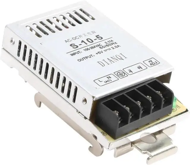 Main image of 10W 5V 2A DIN Rail Switching Power Supply, AC to DC Power Converter LED Driver, Replacement for S-10-5