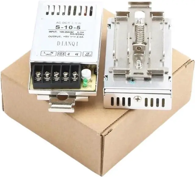 Alt view image 6 of 6 - 10W 5V 2A DIN Rail Switching Power Supply, AC to DC Power Converter LED Driver, Replacement for S-10-5