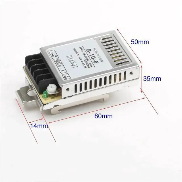 Alt view image 4 of 6 - 10W 5V 2A DIN Rail Switching Power Supply, AC to DC Power Converter LED Driver, Replacement for S-10-5