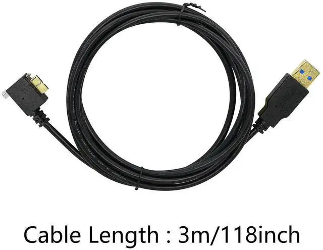 Alt view image 5 of 5 - Aomoproing 3M USB 3.0 A Male to 90 Degree Micro B Male Cable with Locking Screws, High Speed Data Sync Charging Cord for Hard Drive, Smartphone, Tablet, PC