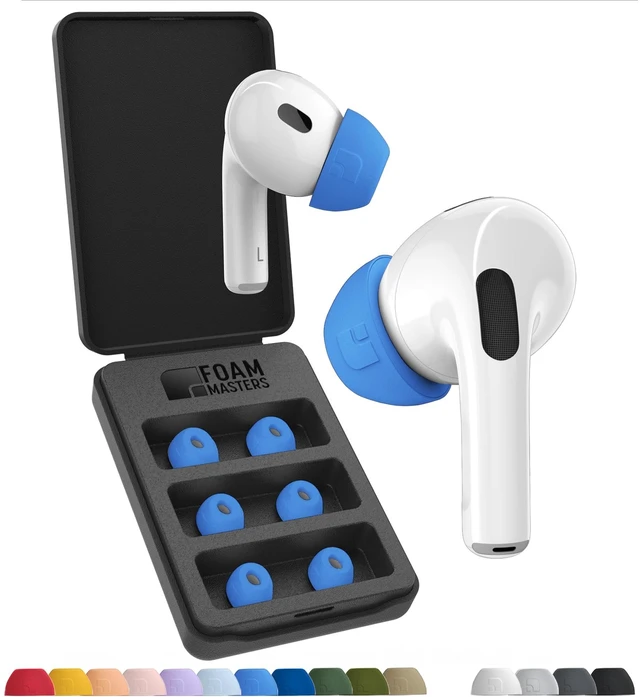 Main image of Foam Masters Ultra-Premium Memory Foam Ear Tips for AirPods Pro 1st & 2nd Gen ^^ 3 Pairs ^^ New Ver. ^^ Secure Fit ^^ Super Comfort ^^ Better Noise Cancel ^^ Replacement Buds (Medium, Superc