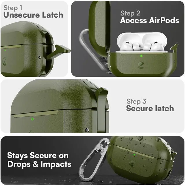 Alt view image 3 of 5 - Keybudz for Waterproof AirPods Pro 3 Case with Lock - IP68 Waterproof and Dust Proof, Shockproof Protector, Heavy Duty Rugged Protection, Drop Proof Hard Cover for AirPods Pro 3rd