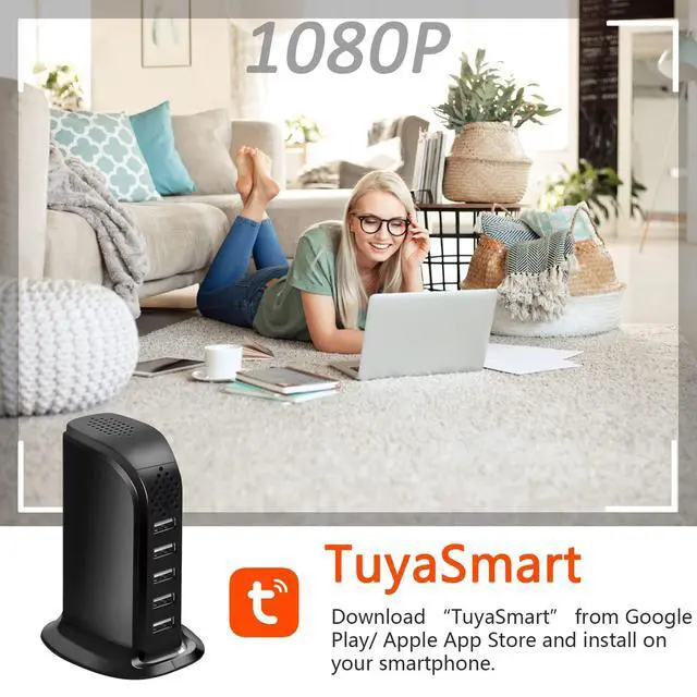 Alt view image 2 of 5 - WiFi USB Charger Hidden Camera,1080P Wireless USB Charger Security Spy Cameras Nanny Cam 5 Port Plug Mini Secret Video Camera for Home Surveillance with Motion Detection Remote View No Audio