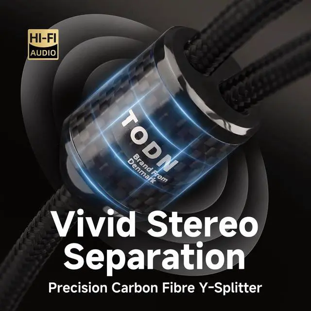 Alt view image 4 of 5 - TODN RCA to AUX Cable Audiophile with Silver+OCC Core and Dual Shieled 3.5mm Male to 2 RCA Male Stereo Audio Cable (6.5ft/2m)