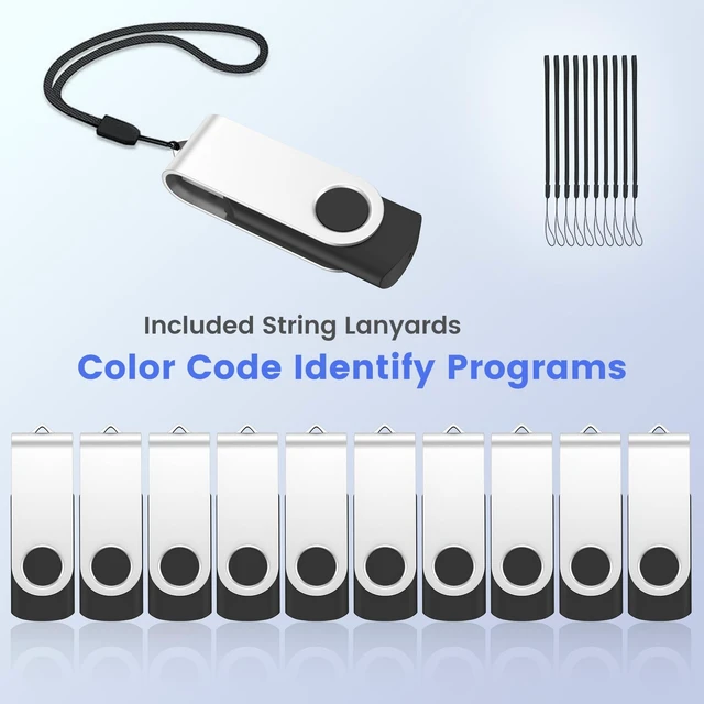 Alt view image 5 of 5 - ABLAZE 8GB USB Flash Drive 100 Pack, USB 2.0 Thumb Drives with Lanyards