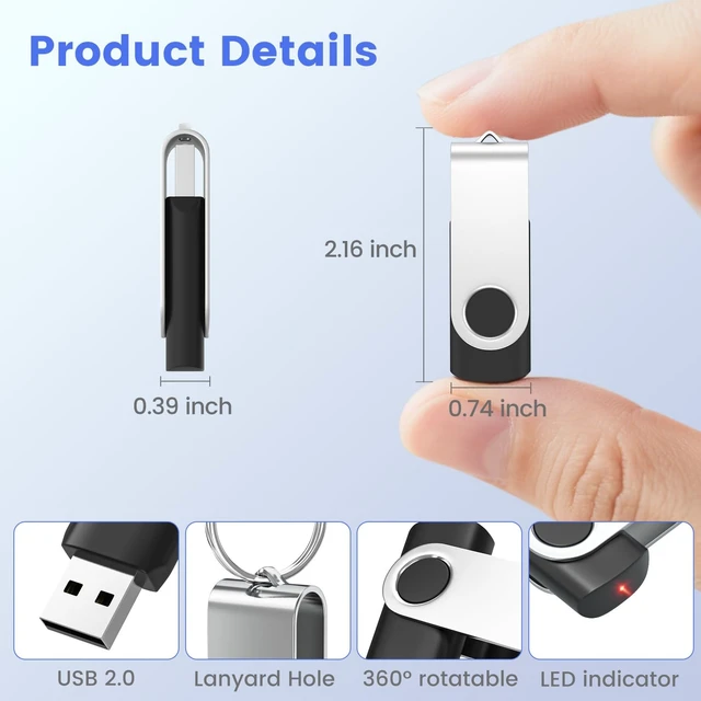 Alt view image 4 of 5 - ABLAZE 8GB USB Flash Drive 100 Pack, USB 2.0 Thumb Drives with Lanyards