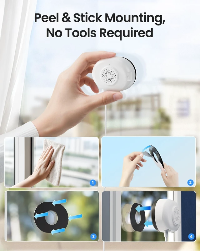 Alt view image 3 of 5 - ZOSI 4Pack C680 2K 3MP WiFi Indoor Window Mounted Security Camera No Drill