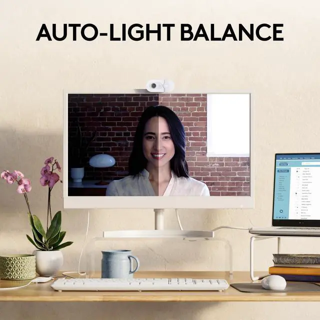 Alt view image 3 of 5 - Logitech Brio 100 Full HD 1080p Webcam for Meetings, Streaming, Desktop, Laptop, PC - Built-in Mic, Shutter, Works with Zoom, Microsoft Teams, Nintendo Switch 2s new GameChat Mode-Off -