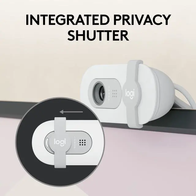 Alt view image 4 of 5 - Logitech Brio 100 Full HD 1080p Webcam for Meetings, Streaming, Desktop, Laptop, PC - Built-in Mic, Shutter, Works with Zoom, Microsoft Teams, Nintendo Switch 2s new GameChat Mode-Off -