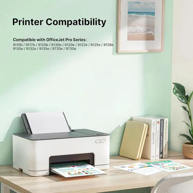 Alt view image 2 of 7 - 936XL Ink Cartridges Combo Pack High Page Yield (4-Pack) Compatible for HP 936 936e Ink Cartridge Work for OfficeJet Pro 9125e 9120e 9135e 9110b 9130b 9128e 9130b 9122e 9730e, BK/C/M/Y, with Chip