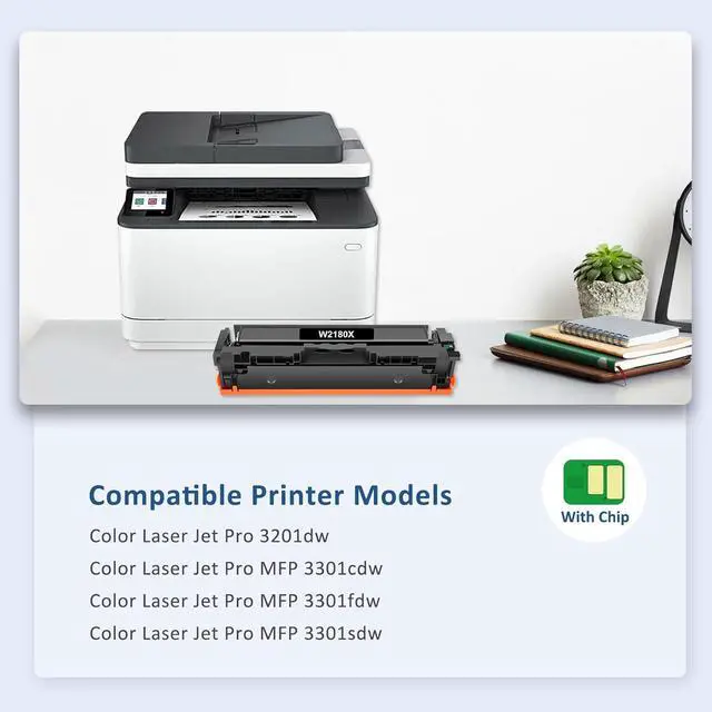 Alt view image 2 of 6 - 218X Toner Cartridges 4 Pack for HP 218A MFP 3301 3301fdw Toner with Chip