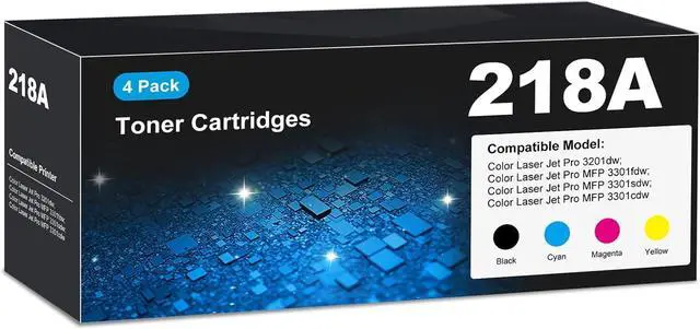 Main image of 218A Toner Cartridges 3301sdw 3301fdw 3201dw for HP 218A 218X Toner Cartridge 4 Pack, 3301fdw Toner Cartridge, HP218A 218 Toner for Color LaserJet Pro MFP 3301sdw 3201dw 3301cdw