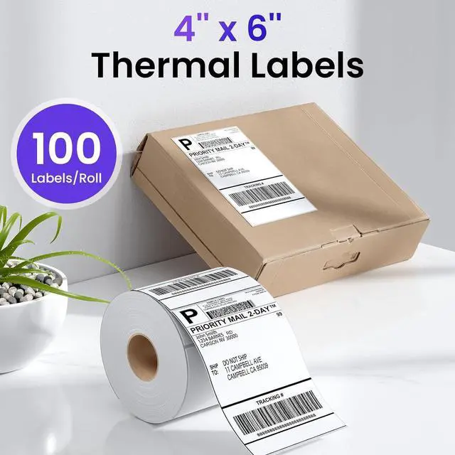 Alt view image 4 of 4 - ASprink 2410BT Bluetooth Shipping Label Printer 4x6&100Pcs 4x6 Roll Labels,2026 Upgraded Thermal Label Printer