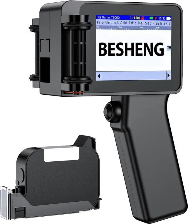 Main image of Handheld Inkjet Printer, Batch Code Printer for QRCode Time Picture Number, Small Date Printer with 42ml Fast Drying Ink Cartridge for Many Materials Inkjet Coder Print Height 0.08-0.5Inch