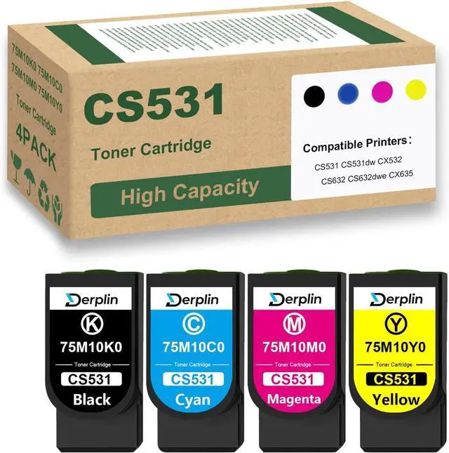 Main image of 75M10K0 75M10C0 75M10M0 75M10Y0 Toner Cartridge Use for CS531 CS531dw CX532 CX532adwe CS632 CS632dwe CX635 CX635adwe Printers (4 Pack)