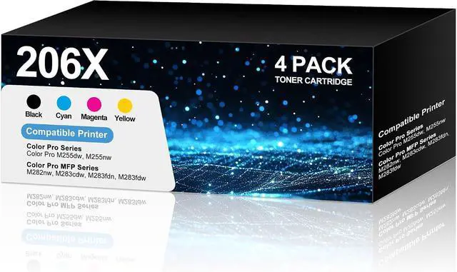 Main image of 206X Toner Cartridge Compatible for HP 206X Toner Cartridges 4 Packs Color