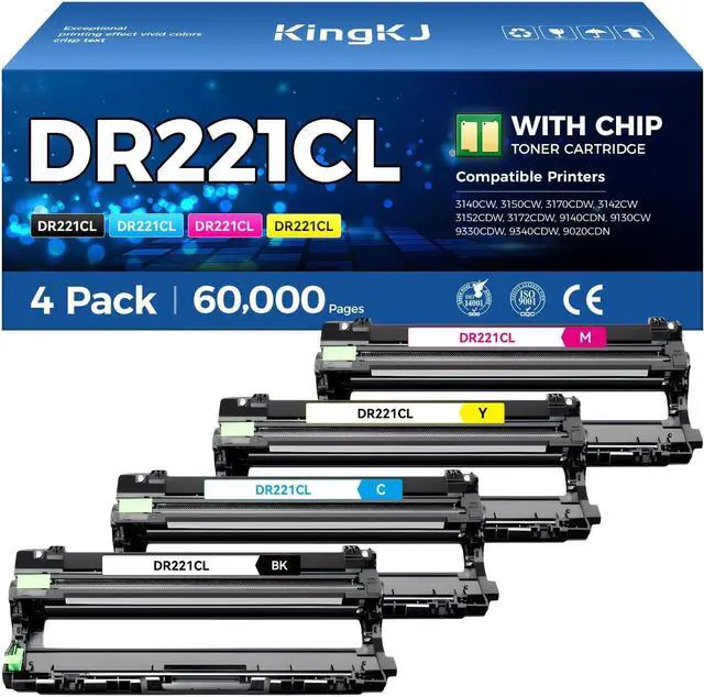 Main image of DR221CL Drum Unit (Not Toner)4-Pack Black Cyan Yellow Magent Compatible for Brother DR-221CL Imaging Drum for MFC-9130CW HL-3170CDW MFC-9340CDW HL-3140CW 3150CW MFC-9330CDW 9140CDN DCP-9020CDN Printer