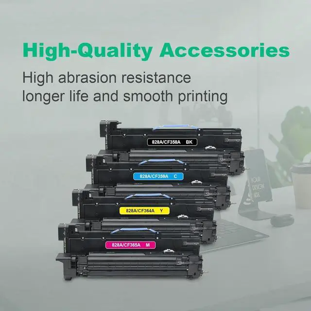 Alt view image 5 of 7 - Remanufactured 828A Imaging Unit Replacement for HP CF358A CF359A CF364A CF365A for Color Enterprise Flow MFP M880z M880z+ M855x+ M855xh M855dh M880 M855 Printers (4-Pack)
