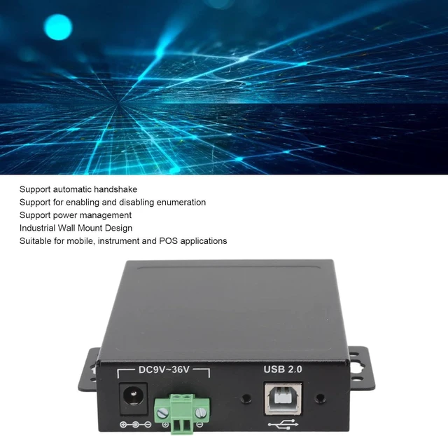 Alt view image 2 of 7 - USB to 2 Port RS232 Serial Adapter, Versatile Industrial Wall Mount Design Provides Double Buffer, Metal Housing Plug and Play Suitable for Pos Applications