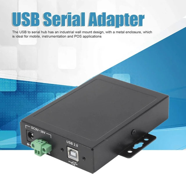 Alt view image 3 of 7 - USB to 2 Port RS232 Serial Adapter, Versatile Industrial Wall Mount Design Provides Double Buffer, Metal Housing Plug and Play Suitable for Pos Applications