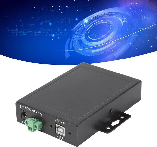 Alt view image 4 of 7 - USB to 2 Port RS232 Serial Adapter, Versatile Industrial Wall Mount Design Provides Double Buffer, Metal Housing Plug and Play Suitable for Pos Applications